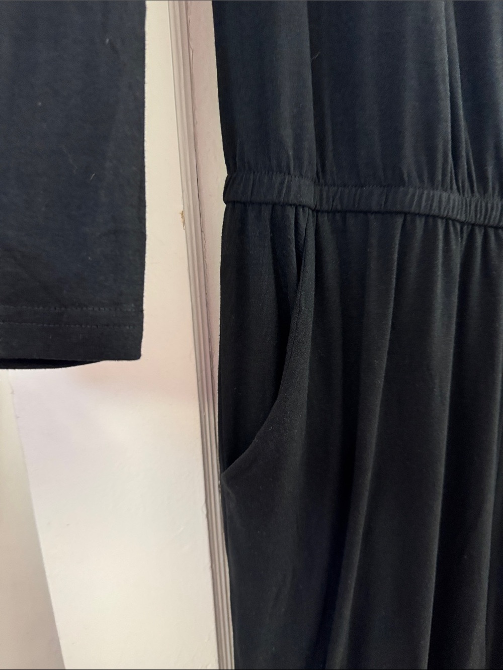Pretty Garden Jumpsuit casual long sleeve wide neck elastic waist pockets NEW L - Picture 9 of 14